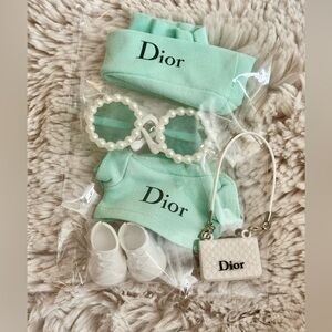 Labubu doll clothes and accessories - Mint and White Doll 5pcs Set